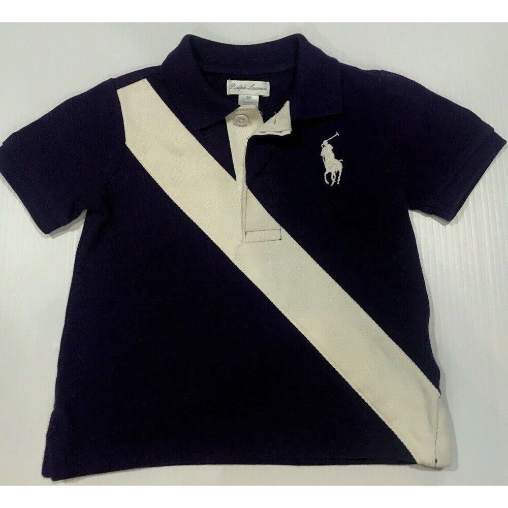 Ralph Lauren Big Pony Sash Polo Shirt Toddler Boy 18 Months Purple